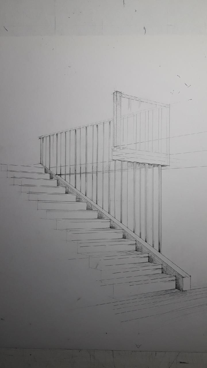 Croquis de conception d'un escalier en bois