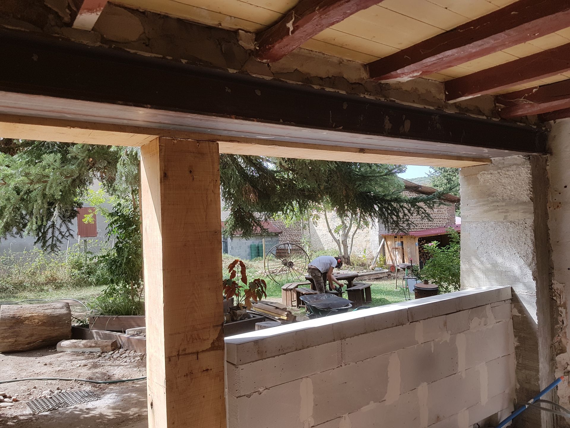 Projet d'ouverture de mur porteur, vue de l'intérieur