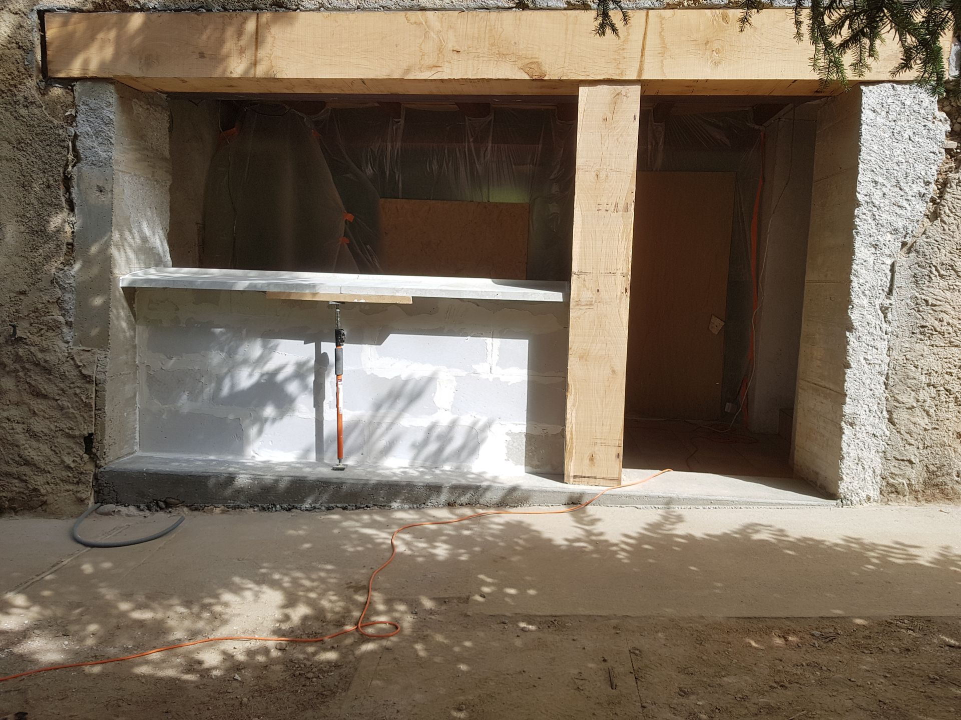 Projet d'ouverture de mur porteur, vue en extérieur