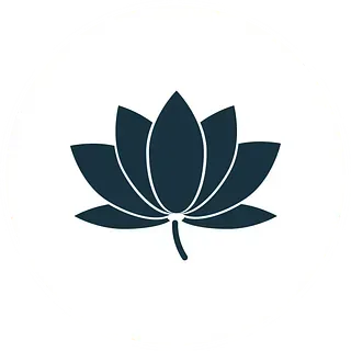 Una silueta en blanco y negro de una flor de loto sobre un fondo blanco.