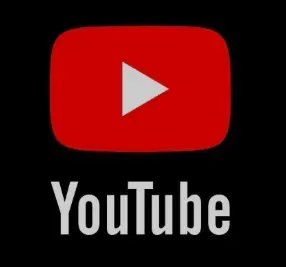 Un logotipo de YouTube sobre un fondo negro.
