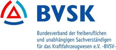 A blue and red logo for bvsk bundesverband der freiberuflichen