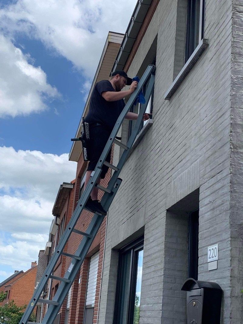 man working with windows