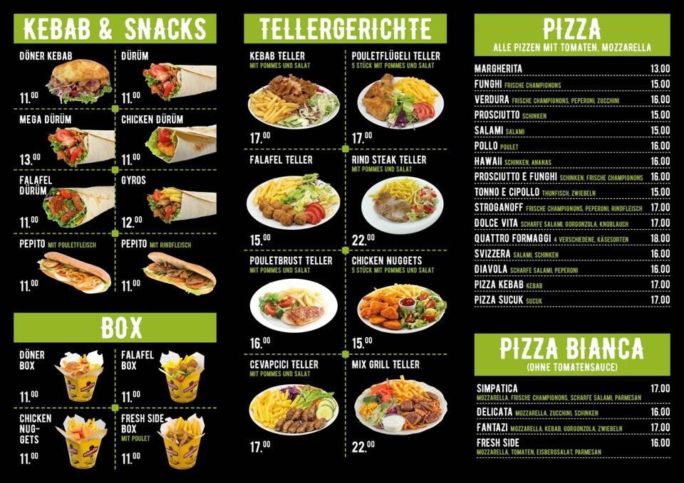 Freshside Speisekarte