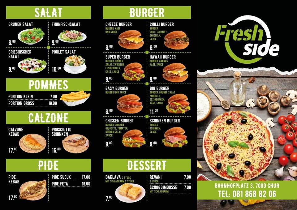 Freshside Speisekarte