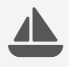 Un icono de velero gris sobre un fondo blanco.