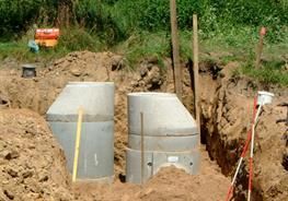 Tiefbau Lemm GmbH, Setzen von Schächten für das Trennsystem