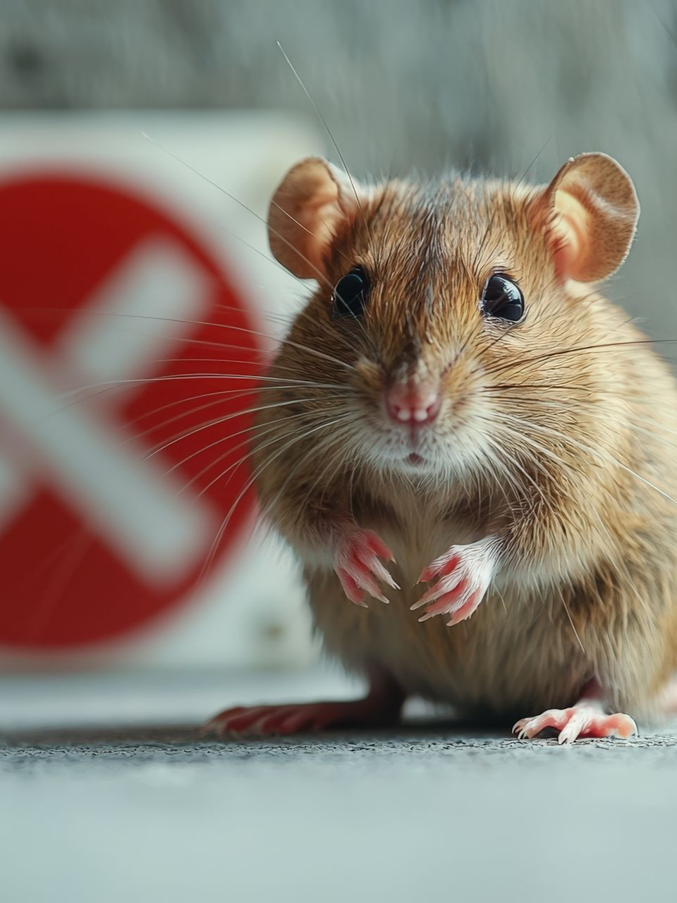 Une souris sur ses 2 pattes arrière