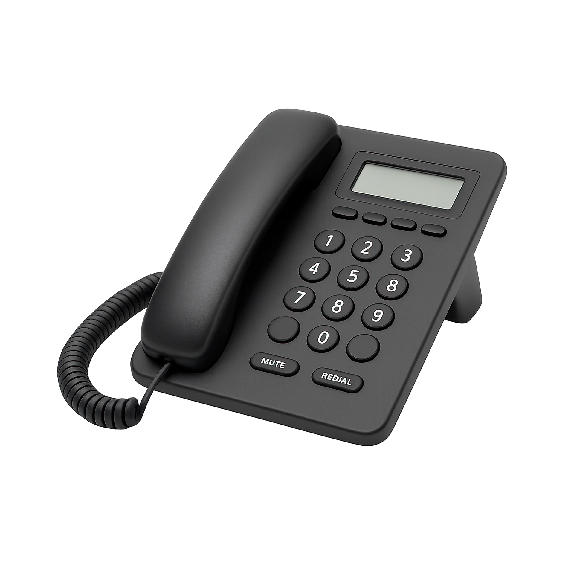 Un téléphone fixe gris