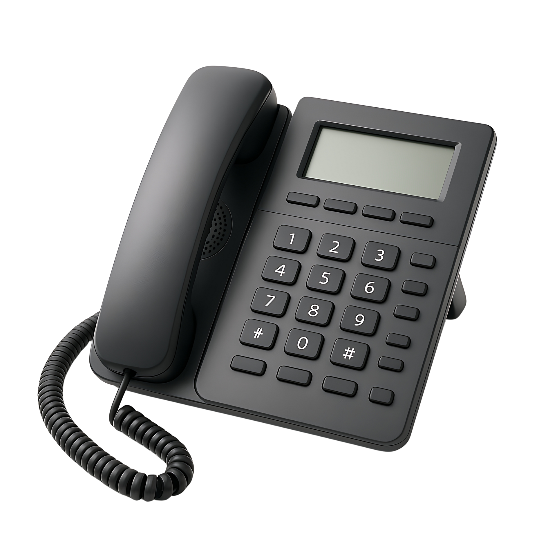 Un téléphone noir à fil