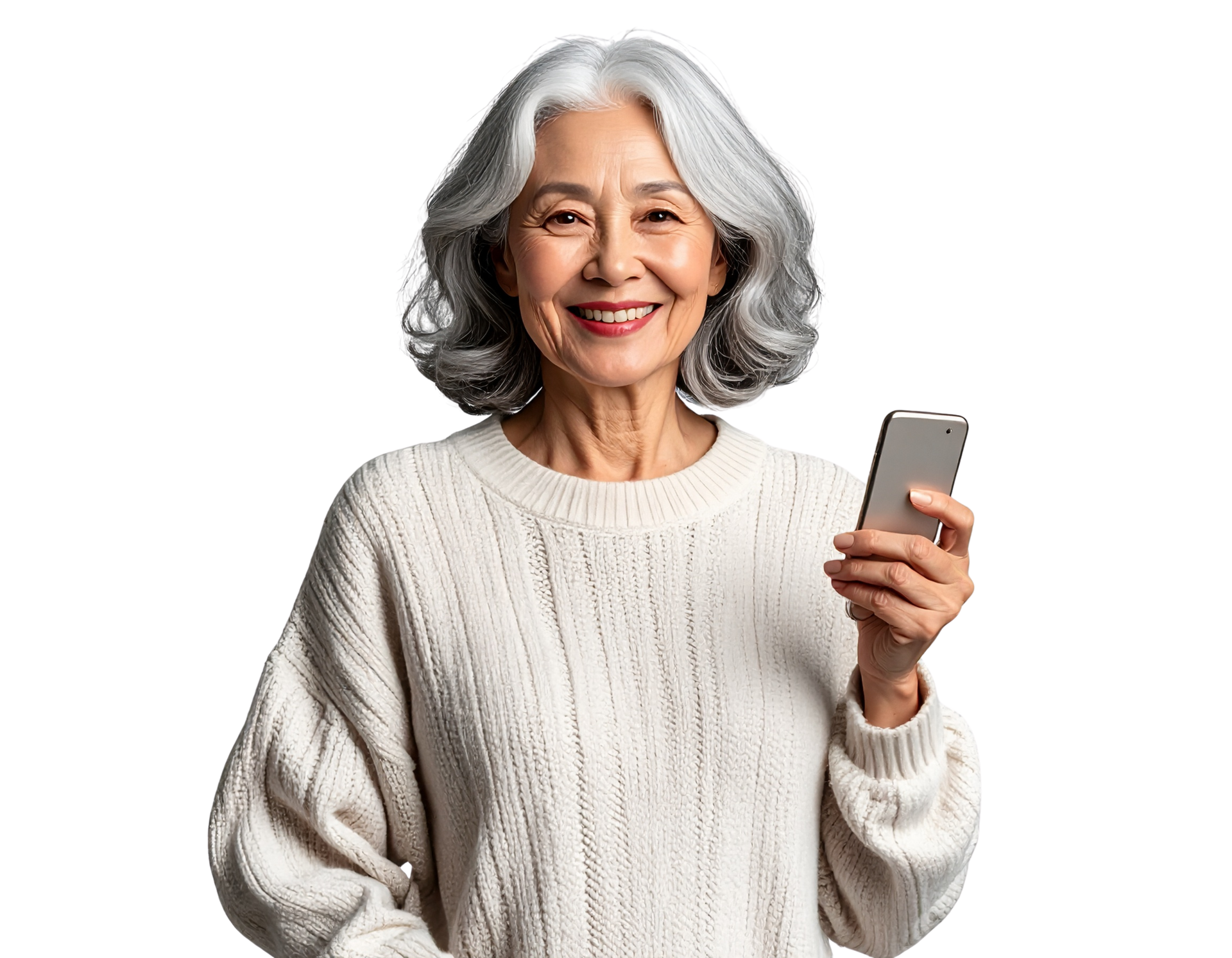 Une dame avec des cheveux grisonnants