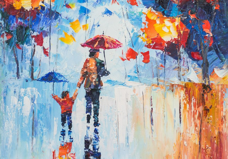 Tableau représentant une mère et son enfant