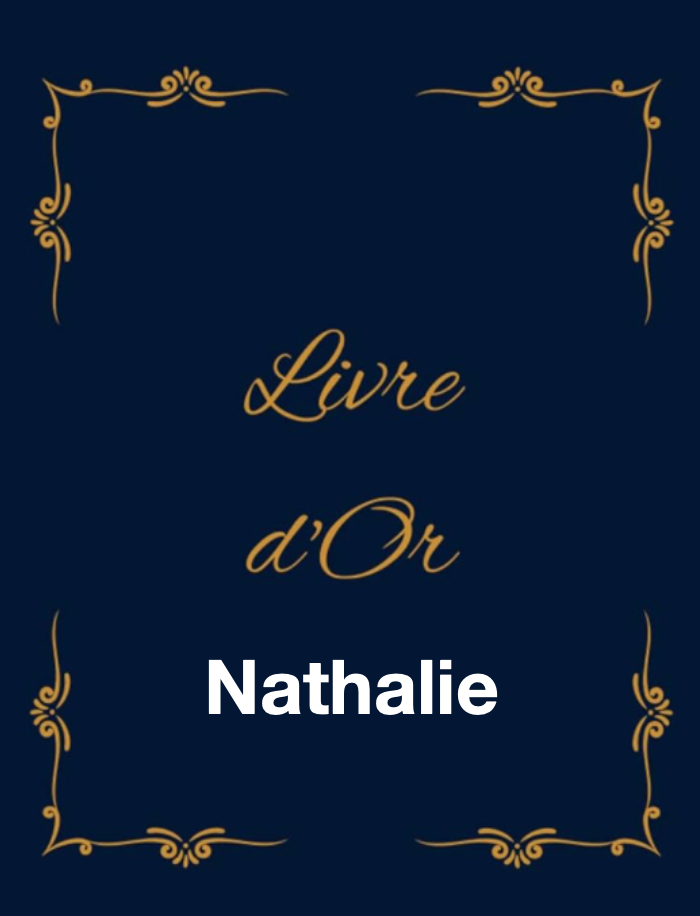 Première page du livre d'or de Nathalie