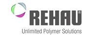 Das Logo von Rehau Unlimited Polymer Solutions wird auf weißem Hintergrund angezeigt.