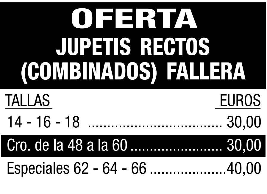 Lista de precios de las faldas 