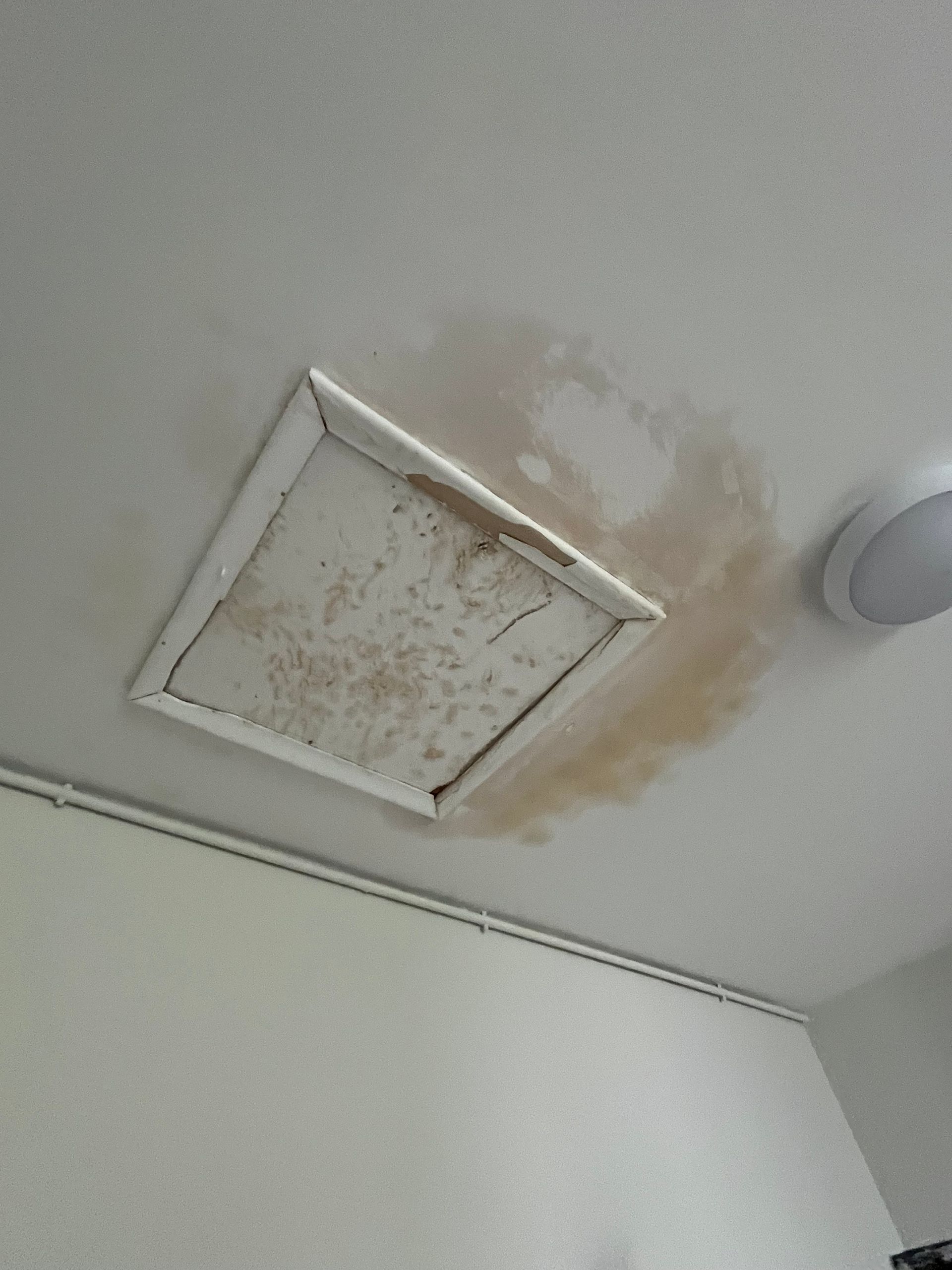 Un plafond taché d'humidité