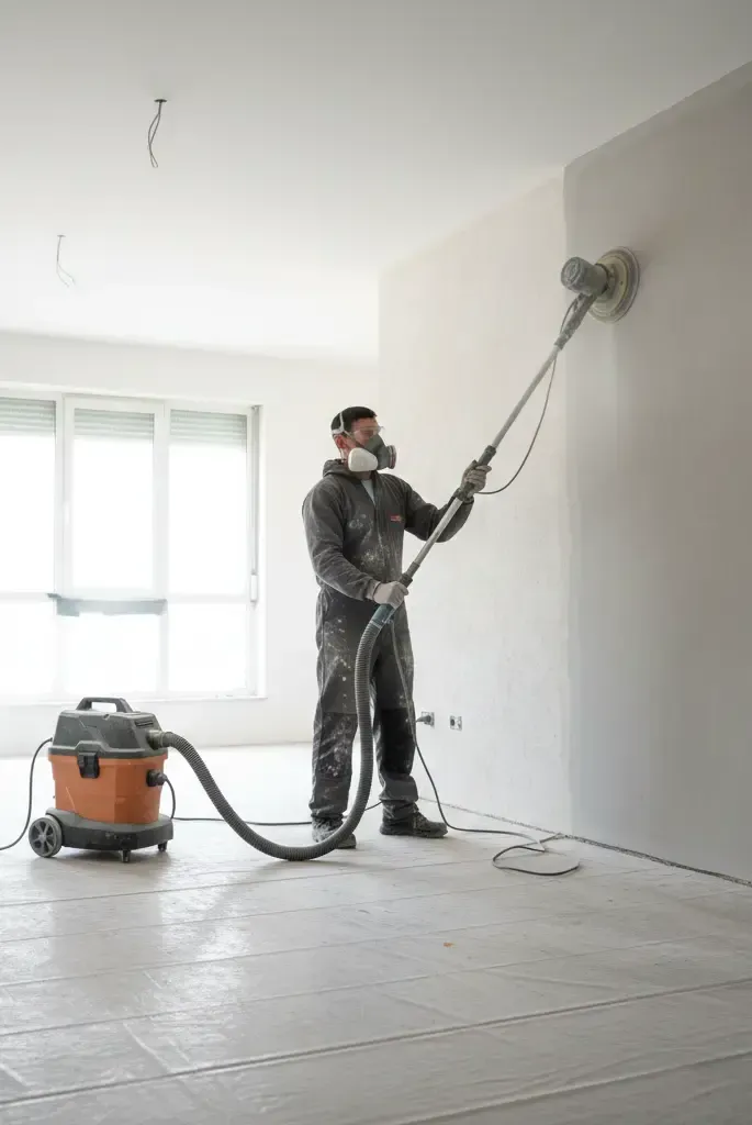 Alisado de paredes sin polvo en Almassora con tecnología industrial.