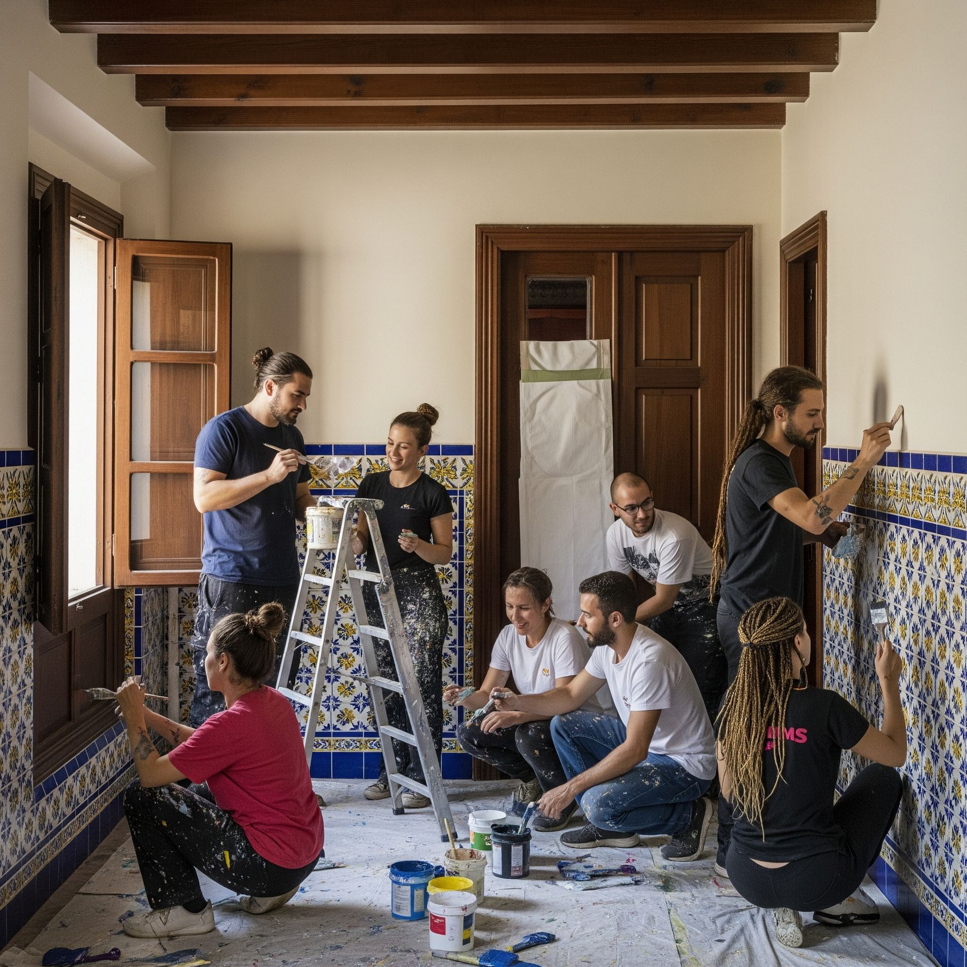 Una sala de estar llena de muebles y un televisor.