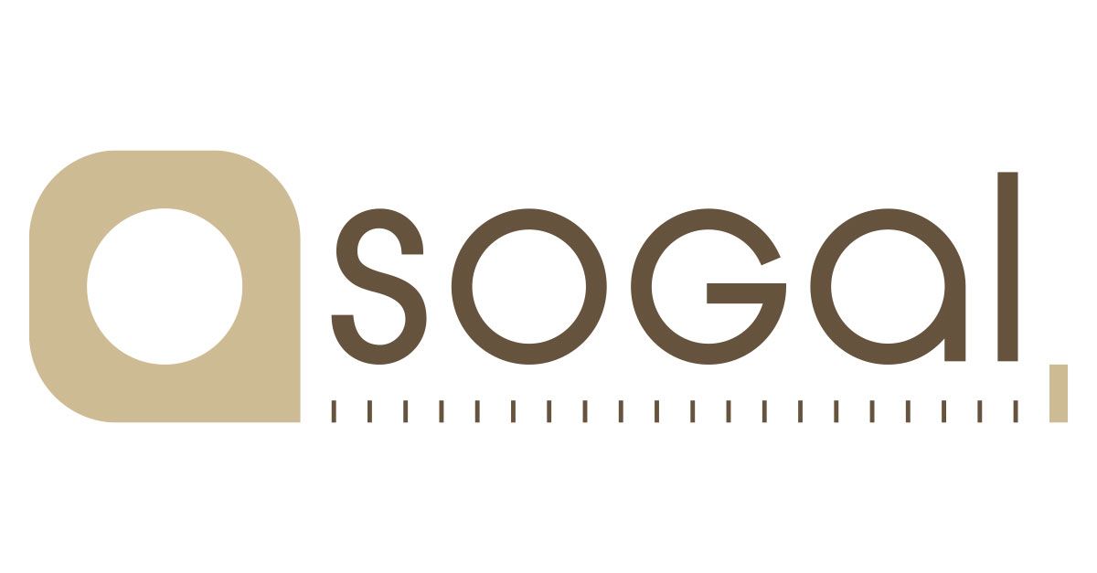 Logo Sogal en beige et marron sur fond blanc