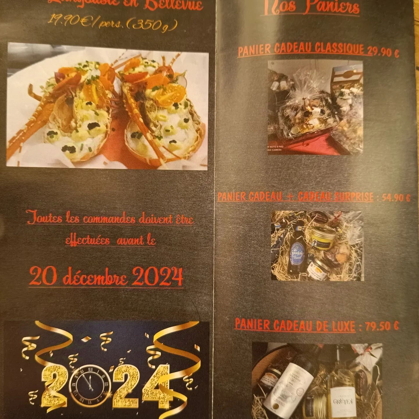 Troisième page menu de Noël