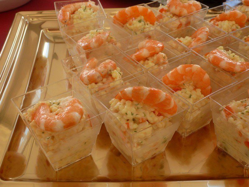 Verrine de crevettes et risotto