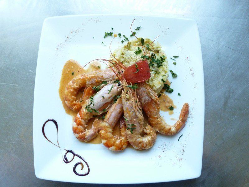 Gambas et risotto