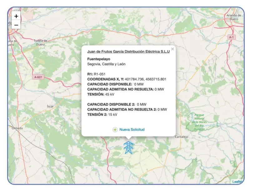 Un mapa de un país con una ventana emergente que dice