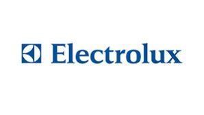 El logotipo de Electrolux es azul y blanco sobre un fondo blanco.