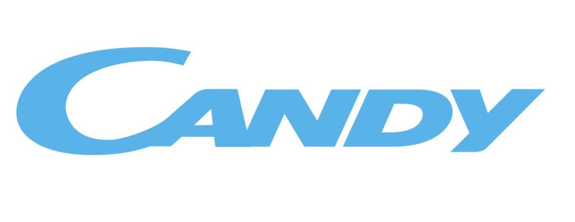 El logotipo del caramelo es azul y blanco sobre un fondo blanco.