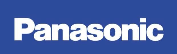 El logotipo de Panasonic está sobre un fondo azul.