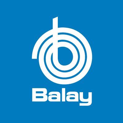El logotipo de Balay está sobre un fondo azul.