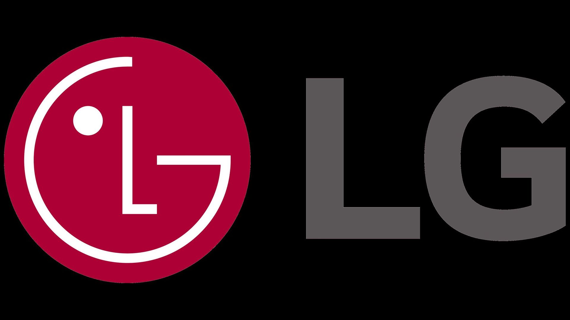 El logotipo de LG está sobre un fondo negro.