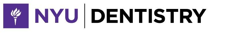 El logotipo de NYU Dentistry es morado y negro.