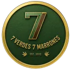 Logotipo circular dorado y verde con un gran 7 y el texto &ldquo;7 Verdes 7 Marrones&rdquo; y &ldquo;EST. 2022&rdquo;