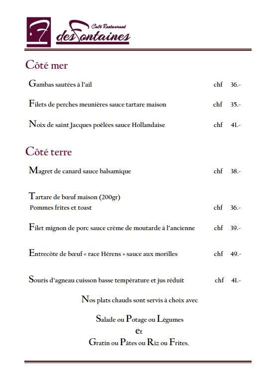 Café-Restaurant des Fontaines, A. Fontaine
