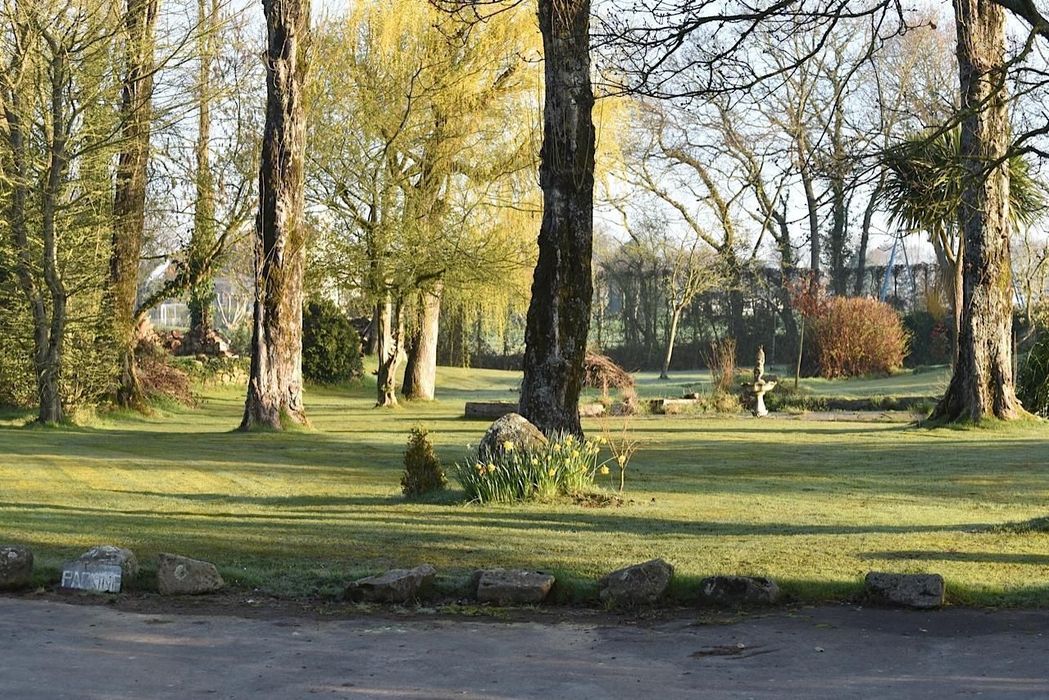 Un jardin avec plusieurs arbres