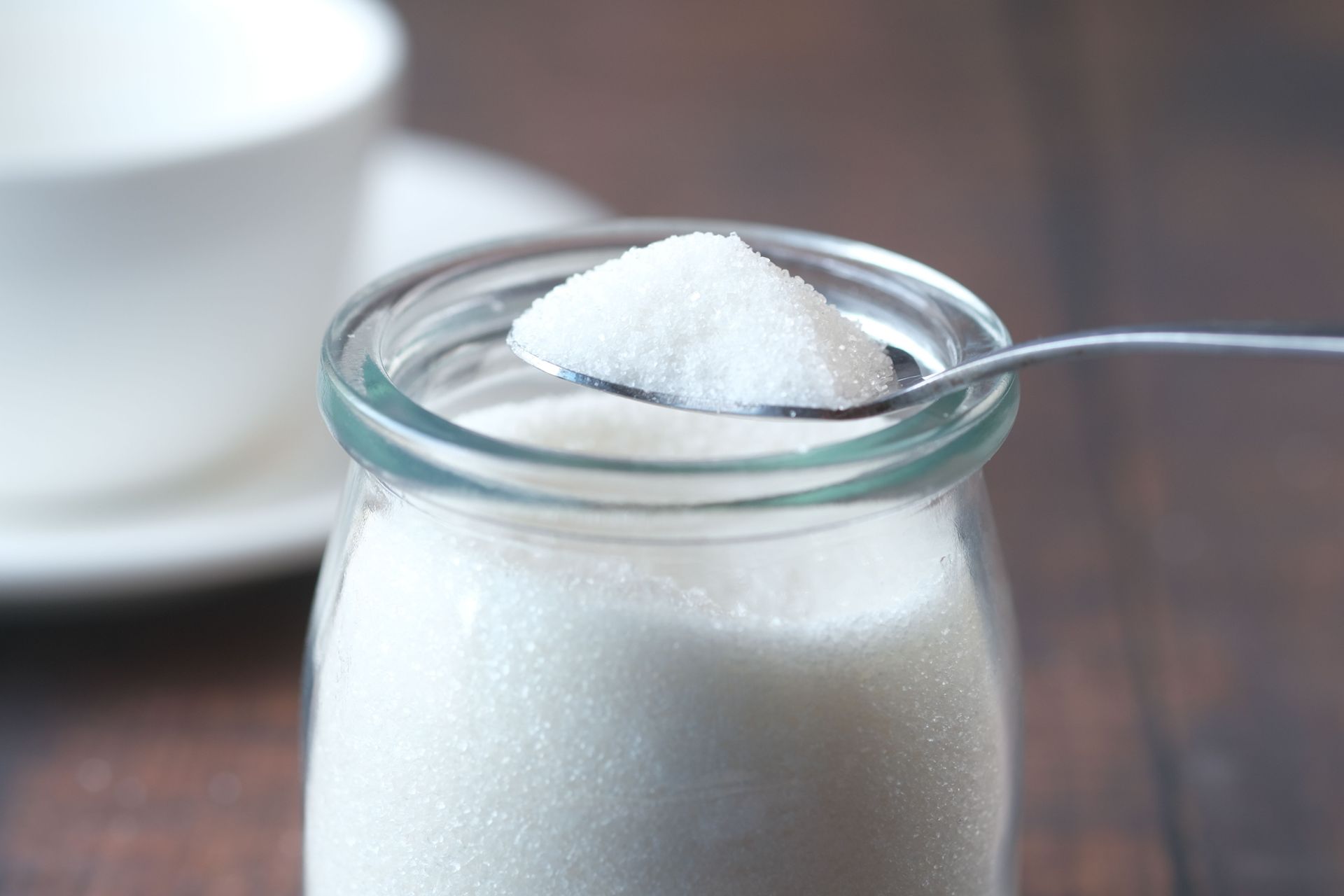 sucre blanc dans un bocal