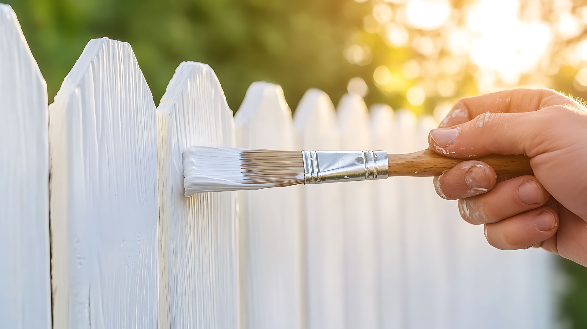 Homme qui peint une clôture