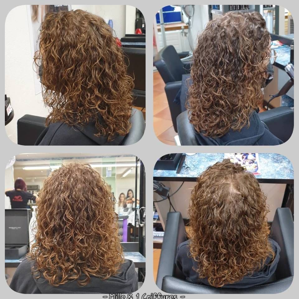 Cheveux bouclés prestation chez Mille & 1 Coiffures à Romont