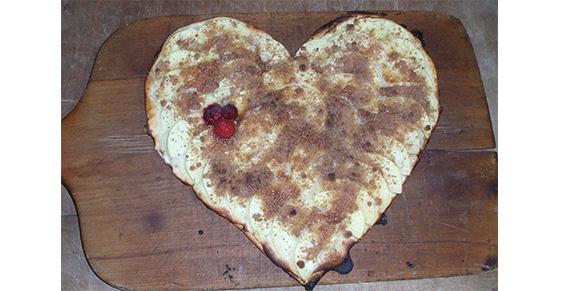 Tarte flambée saint Valentin pomme streusel