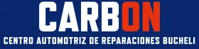 Logotipo con “CARRON” en blanco y rojo sobre un fondo azul, con “CENTRO AUTOMOTOR DE REPUESTOS BUCHELI” debajo.