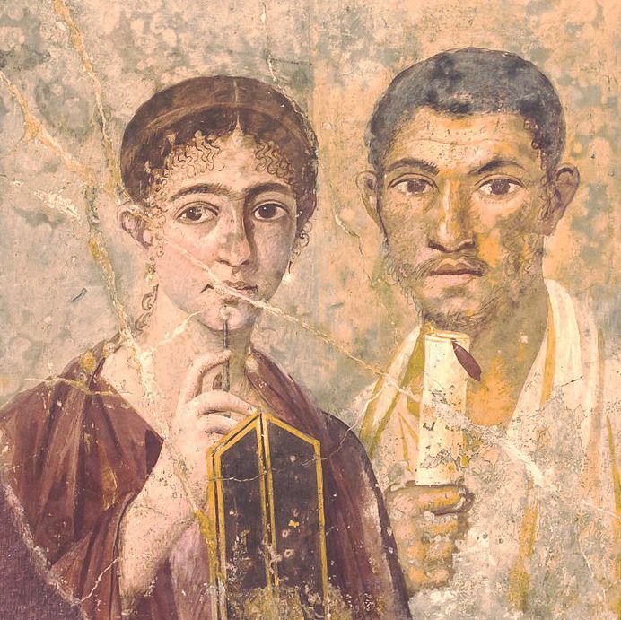 Une peinture d'un homme et d'une femme debout l'un à côté de l'autre - ARS LINGUAE