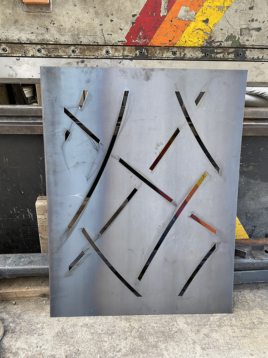 Un élément décoratif en acier