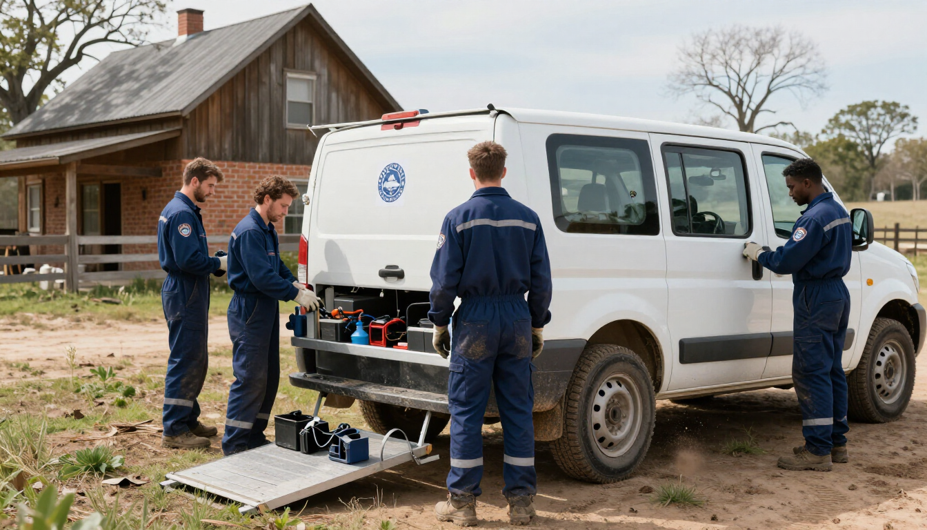 Interior de la clínica Playfisio; logotipo verde en la pared, paneles de madera, silla y mesa.