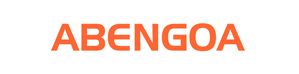 La palabra abengoa está escrita en rojo sobre fondo blanco.