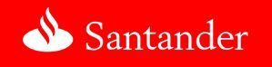 El logo de Santander está sobre un fondo rojo.