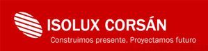 Un logotipo rojo y blanco para Isolux Corsan.