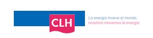 Un logotipo azul y rojo con la palabra CLH en él.