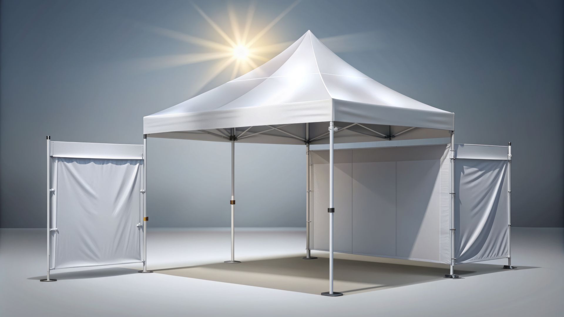 Tente de réception pliable blanche pour un mariage ou autre évènement