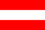 Die Flagge Österreichs ist rot und weiß mit einem weißen Streifen in der Mitte.